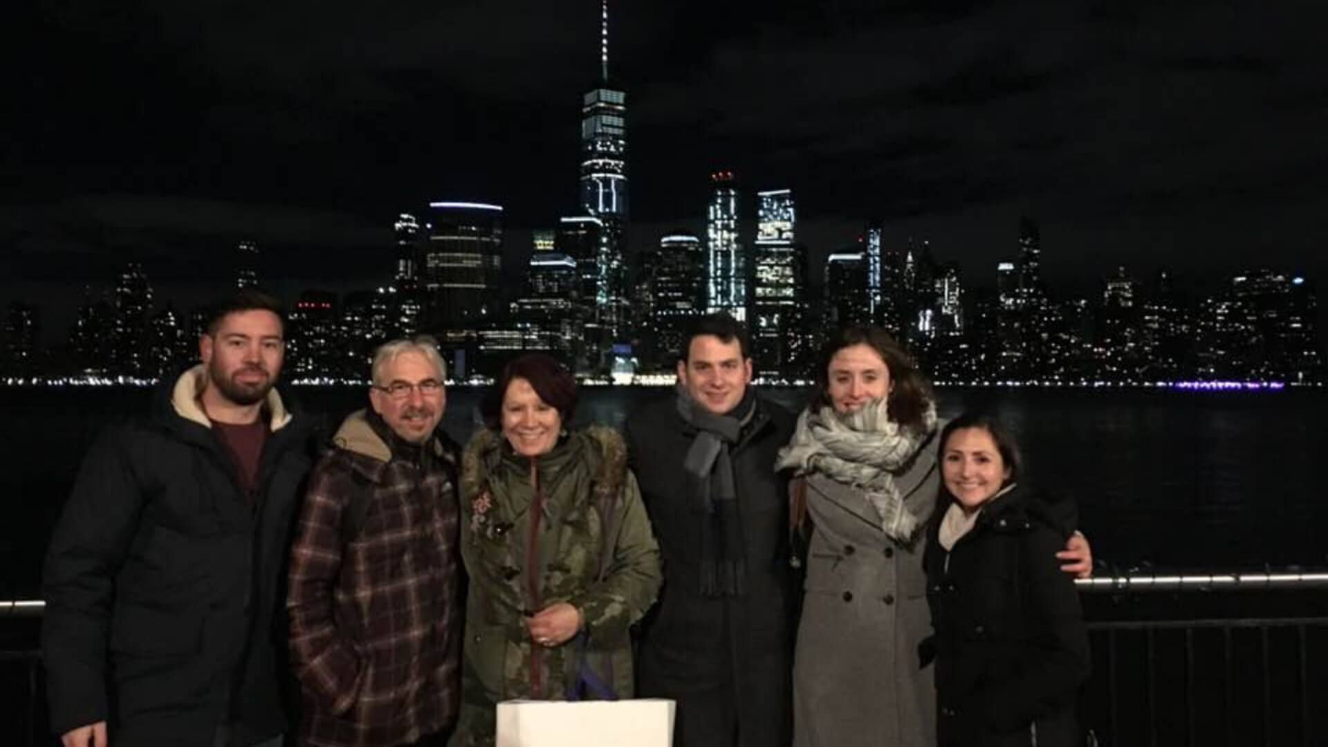 New York at Christmas last year with children and son and daughter in law