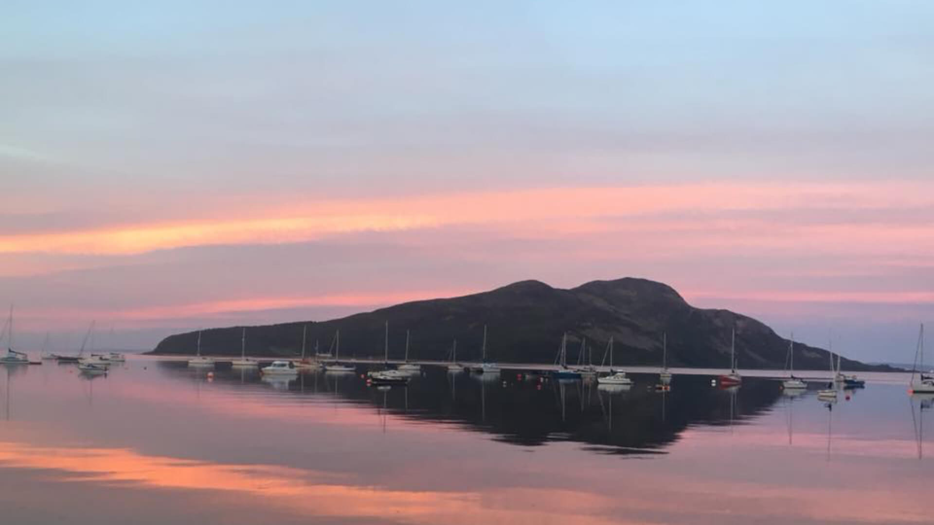 Sunset over Holy Isle